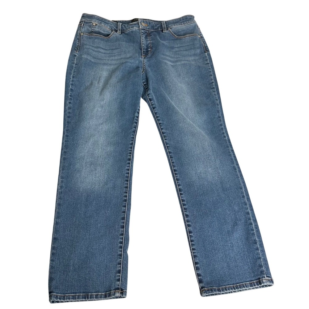 Talbots Straight Jeans Women 4P Blue Flawless Five-Pocket Petite Medium Wash